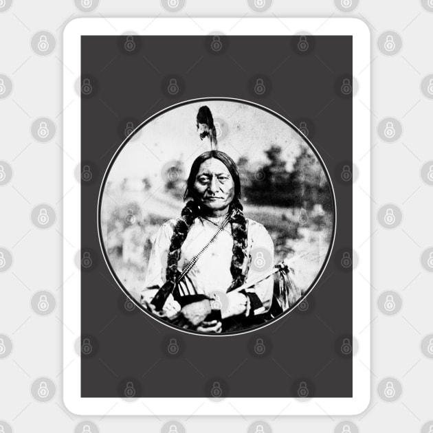 sitting bull Magnet by GreenRabbit